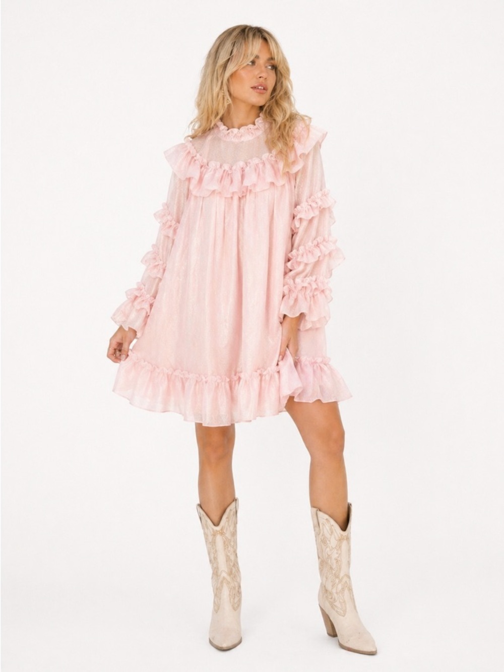 Stella Nova Pink Ruffle Mini Dress Size 2